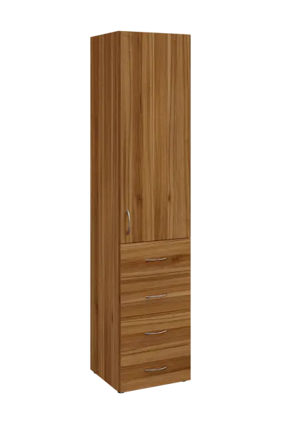 NN 5 - 44ZD skříň vysoká, 4-zásuvková/1-dveřová, pravá, 1800x400x400, ořech světlý